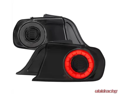 Spec-D LED Tail Lights Glossy Black Housing/Smoke Lens Ford Mustang Coupe/Convertible 2015-2022 - LT-MST15BBLED-SQ-TM
