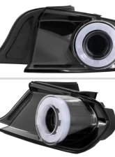 Spec-D White LED Bar Tail Lights Glossy Black Housing/Clear Lens Ford Mustang Coupe/Convertible 2015-2022                                     - LT-MST15BWLED-SQ-TM - Image 3