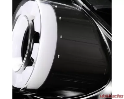 Spec-D White LED Bar Tail Lights Glossy Black Housing/Clear Lens Ford Mustang Coupe/Convertible 2015-2022 - LT-MST15BWLED-SQ-TM