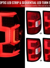 Spec-D  Tail Light With Red Led Bar Chrome Housing and Red Lens - Sequential Turn Signal Dodge Ram 2500/3500 2019-2022                                     - LT-RAM1925RLED-SQ-TM - Image 2