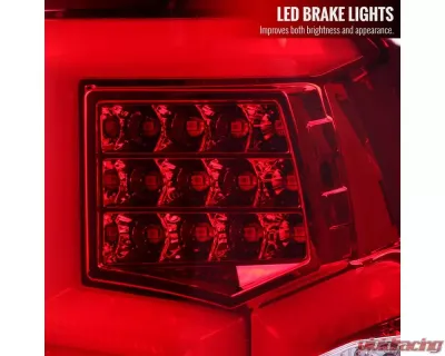 Spec-D  Tail Light With Red Led Bar Chrome Housing and Red Lens - Sequential Turn Signal Dodge Ram 2500/3500 2019-2022 - LT-RAM1925RLED-SQ-TM