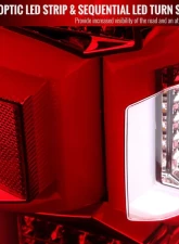 Spec-D  Tail Light With Red Led Bar Chrome Housing and Red Lens - Sequential Turn Signal Dodge Ram 2500/3500 2019-2022                                     - LT-RAM1925RLED-SQ-TM - Image 4