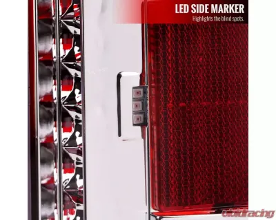 Spec-D  Tail Light With Red Led Bar Chrome Housing and Red Lens - Sequential Turn Signal Dodge Ram 2500/3500 2019-2022 - LT-RAM1925RLED-SQ-TM