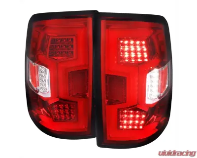 Spec-D  Tail Light With Red Led Bar Chrome Housing and Red Lens - Sequential Turn Signal Dodge Ram 2500/3500 2019-2022 - LT-RAM1925RLED-SQ-TM