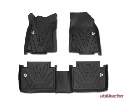 Spec D Black All Weather TPE 3 Piece Front and Rear Floor Mats Nissan Rogue 2014-2020 - MAT-RGE14A-MP