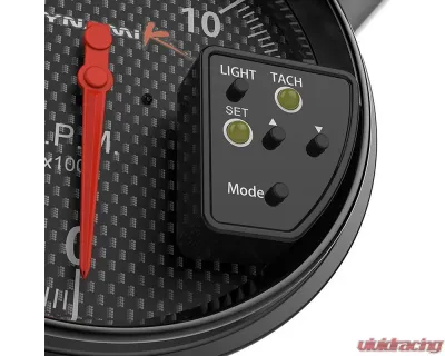 Spec-D 2 Inch RPM Gauge - Black Frame - RG-5DK02BKCF