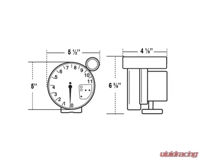 Spec-D 2 Inch RPM Gauge - Black Frame - RG-5DK02BKCF