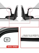 Spec-D Power Heated Side Mirrors Matte Black - Left Chevrolet Silverado 2003-2006                                     - RMV-SIV03HP-FS-L - Image 3