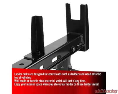 Spec-D 2 Bar Ladder Rack Without Gutter - RRB-6011BK-WB