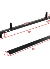 Spec-D 2 Bar Ladder Rack Without Gutter                                     - RRB-6011BK-WB - Image 3