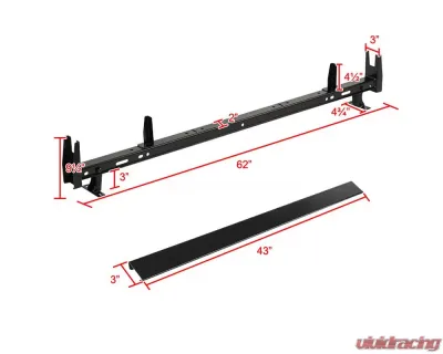 Spec-D 2 Bar Ladder Rack Without Gutter - RRB-6011BK-WB