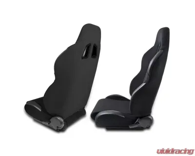 Spec-D Bride STY Racing Seats - Black - Cloth -Pair - RS-501-2