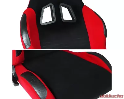 Spec-D Bride STY Racing Seats - Black/Red - RS-505-2