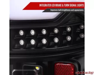 Spec-D 1500 Full Led Tail Light With Led Bar Matte Black Housing Clear Lens Dodge Ram 2019-2023 - LT-RAM1915JMLED-TM