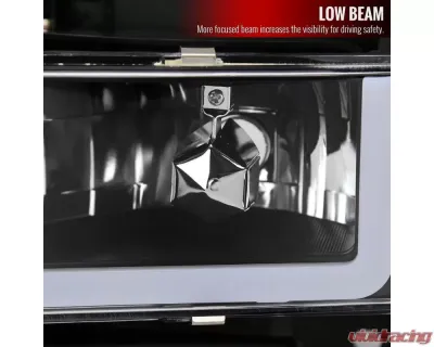 Spec-D LED Tube Factory Style Headlights w/ Bumper & Corner Lights (Matte Black Housing/Clear Lens) Chevrolet | GMC 1988-1993 - 2LBCLH-C1088JM-G3-GO