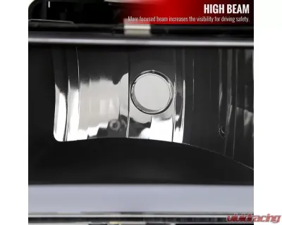 Spec-D LED Tube Factory Style Headlights w/ Bumper & Corner Lights (Matte Black Housing/Clear Lens) Chevrolet | GMC 1988-1993 - 2LBCLH-C1088JM-G3-GO