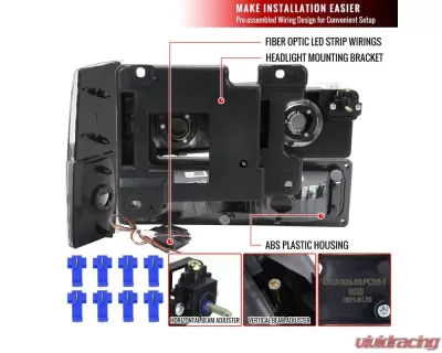 Spec-D LED Tube Factory Style Headlights w/ Bumper & Corner Lights (Matte Black Housing/Clear Lens) Chevrolet | GMC 1988-1993 - 2LBCLH-C1088JM-G3-GO