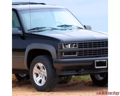 Spec-D LED Tube Factory Style Headlights w/ Bumper & Corner Lights (Matte Black Housing/Clear Lens) Chevrolet | GMC 1988-1993 - 2LBCLH-C1088JM-G3-GO