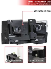 Spec-D Factory Style Headlights, Bumper Lights, & Corner Lights Set (Matte Black Housing/Clear Lens) Chevrolet | GMC 1988-1993                                     - 2LBCLH-C1088JM-RS - Image 8