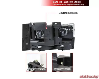 Spec-D Factory Style Headlights, Bumper Lights, & Corner Lights Set (Matte Black Housing/Clear Lens) Chevrolet | GMC 1988-1993 - 2LBCLH-C1088JM-RS