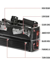 Spec-D Factory Style Headlights, Bumper Lights, & Corner Lights Set (Matte Black Housing/Clear Lens) Chevrolet | GMC 1988-1993                                     - 2LBCLH-C1088JM-RS - Image 9