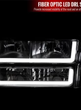 Spec-D Factory Style Headlights w/ LED Strip & Bumper & Corner Lights (Chrome Housing/Clear Lens) Chevrolet 1994-1998                                     - 2LBCLH-C1094-G3-GO - Image 2