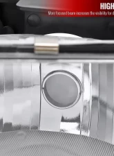 Spec-D Factory Style Headlights w/ LED Strip & Bumper & Corner Lights (Chrome Housing/Clear Lens) Chevrolet 1994-1998                                     - 2LBCLH-C1094-G3-GO - Image 4