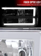 Spec-D LED Tube Factory Headlights w/ Corner Signal Bumper Lights (Chrome Housing/Clear Lens) Chevrolet 1994-1998                                     - 2LBCLH-C1094-G3-RS - Image 2