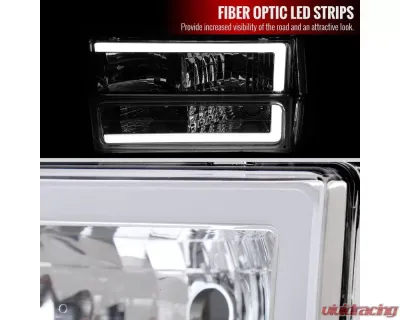 Spec-D LED Tube Factory Headlights w/ Corner Signal Bumper Lights (Chrome Housing/Clear Lens) Chevrolet 1994-1998 - 2LBCLH-C1094-G3-RS