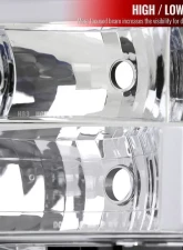 Spec-D LED Tube Factory Headlights w/ Corner Signal Bumper Lights (Chrome Housing/Clear Lens) Chevrolet 1994-1998                                     - 2LBCLH-C1094-G3-RS - Image 3