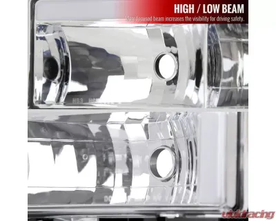 Spec-D LED Tube Factory Headlights w/ Corner Signal Bumper Lights (Chrome Housing/Clear Lens) Chevrolet 1994-1998 - 2LBCLH-C1094-G3-RS