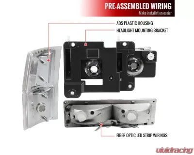 Spec-D LED Tube Factory Headlights w/ Corner Signal Bumper Lights (Chrome Housing/Clear Lens) Chevrolet 1994-1998 - 2LBCLH-C1094-G3-RS