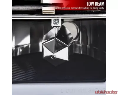 Spec-D Factory Style Headlights w/ LED Strip & Bumper & Corner Lights (Matte Black Housing/ Clear Lens) GMC C10 | Sierra | Suburban | Yukon 1994-1998 - 2LBCLH-GMC94JM-G3-GO