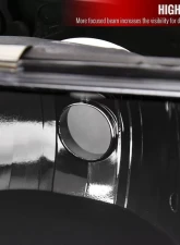 Spec-D Factory Style Headlights w/ LED Strip & Bumper & Corner Lights (Matte Black Housing/ Clear Lens) GMC C10 | Sierra | Suburban | Yukon 1994-1998                                     - 2LBCLH-GMC94JM-G3-GO - Image 4