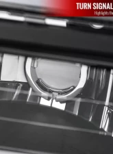 Spec-D Factory Style Headlights w/ LED Strip & Bumper & Corner Lights (Matte Black Housing/ Clear Lens) GMC C10 | Sierra | Suburban | Yukon 1994-1998                                     - 2LBCLH-GMC94JM-G3-GO - Image 5