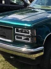 Spec-D Factory Style Headlights w/ LED Strip & Bumper & Corner Lights (Matte Black Housing/ Clear Lens) GMC C10 | Sierra | Suburban | Yukon 1994-1998                                     - 2LBCLH-GMC94JM-G3-GO - Image 10