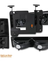 Spec-D Factory Style Headlights w/ Bumper & Corner Lights (Matte Black Housing/Clear Lens) GMC C10 | Sierra | Suburban | Yukon 1994-1998                                     - 2LBCLH-GMC94JM-SY - Image 7