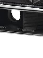 Spec-D Factory Style Crystal Headlights w/ Amber Reflector & Bumper Lights (Matte Black Housing/Clear Lens) GMC Sierra | Yukon 1999-2007                                     - 2LBLH-GMC99JM-RS - Image 6