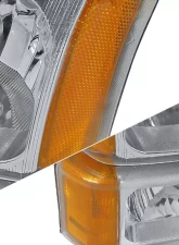 Spec-D Factory Style Headlights w/ Bumper Lights (Chrome Housing/Clear Lens) Chevrolet Silverado | Avalanche 2002-2007                                     - 2LBLH-SIV03-RS - Image 5