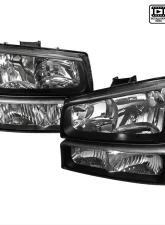 Spec-D Factory Style Headlights w/ Bumper Lights (Matte Black Housing/Clear Lens) Chevrolet Silverado | Avalanche 2002-2007                                     - 2LBLH-SIV03JM-RS - Image 7