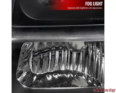 Spec-D Factory Style Headlights w/ Bumper Lights (Matte Black Housing/Clear Lens) Chevrolet Silverado | Avalanche 2002-2007 - 2LBLH-SIV03JM-RS