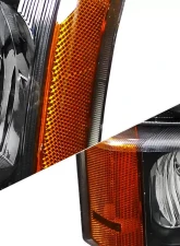 Spec-D Factory Style Headlights w/ Bumper Lights (Matte Black Housing/Clear Lens) Chevrolet Silverado | Avalanche 2002-2007                                     - 2LBLH-SIV03JM-RS - Image 5