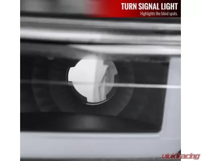 Spec-D LED Bar Factory Style Headlights & Bumper Lights w/ Amber Reflector (Matte Black Housing/Clear Lens) Chevrolet 1999-2006 - 2LBLH-SIV99JM-G3-RS