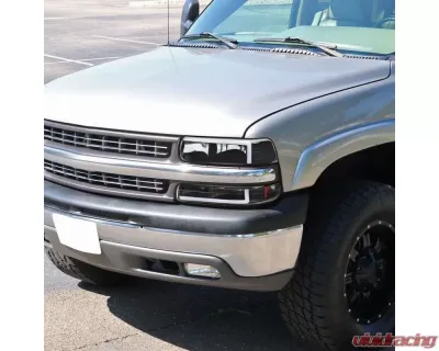 Spec-D LED Bar Factory Style Headlights & Bumper Lights w/ Amber Reflector (Matte Black Housing/Clear Lens) Chevrolet 1999-2006 - 2LBLH-SIV99JM-G3-RS