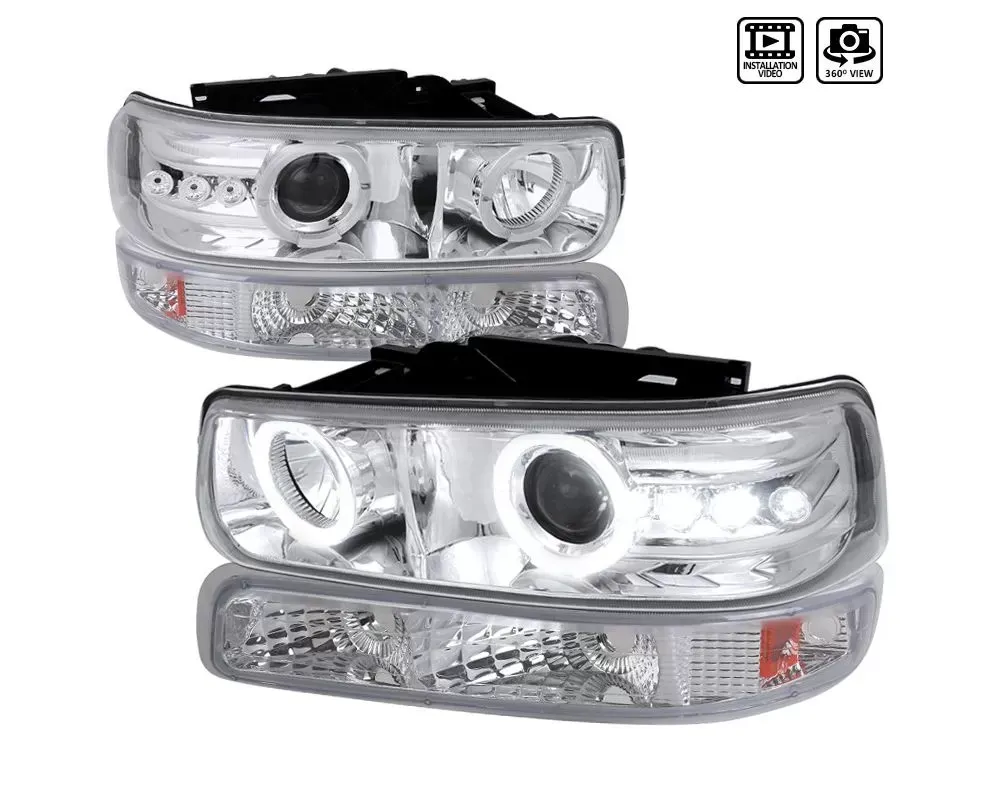 Spec-D Dual Halo Projector Headlights w/ LED Accent Lights Spec-D Dual Halo Projector Headlights w/ LED Accent Lights