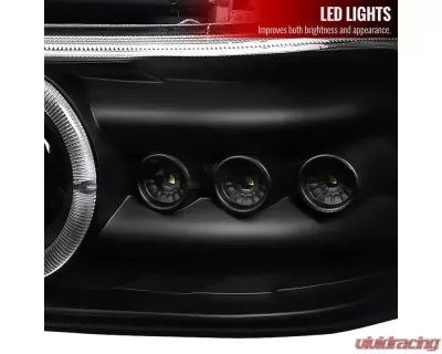 Spec-D Dual Halo Projector Headlights w/ Bumper Lights (Matte Black Housing/Clear Lens) Chevrolet 1999-2006 - 2LBLHP-SIV99JM-RS