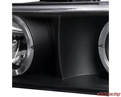 Spec-D Dual Halo Projector Headlights w/ Bumper Lights (Matte Black Housing/Clear Lens) Chevrolet 1999-2006 - 2LBLHP-SIV99JM-RS