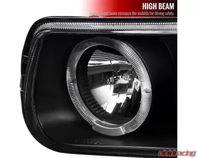 Spec-D Dual Halo Projector Headlights w/ LED Sequential Turn Signal Bumper Lights (Matte Black Housing/Clear Lens) Chevrolet 1999-2006 - 2LBLHP-SIV99JMLED-RS