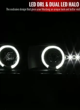 Spec-D Dual Halo Projector Headlights w/ Bumper Lights (Black Housing/Smoked Lens) Chevrolet 1999-2006                                     - 2LBLHP-SIV99SM-RS - Image 2