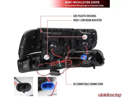 Spec-D Dual Halo Projector Headlights w/ Bumper Lights (Black Housing/Smoked Lens) Chevrolet 1999-2006 - 2LBLHP-SIV99SM-RS